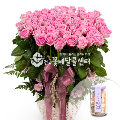 핑크장미 [100송이+사탕]