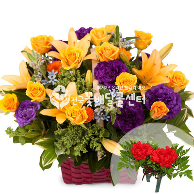 오렌지장미바구니