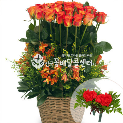 주황색장미바구니